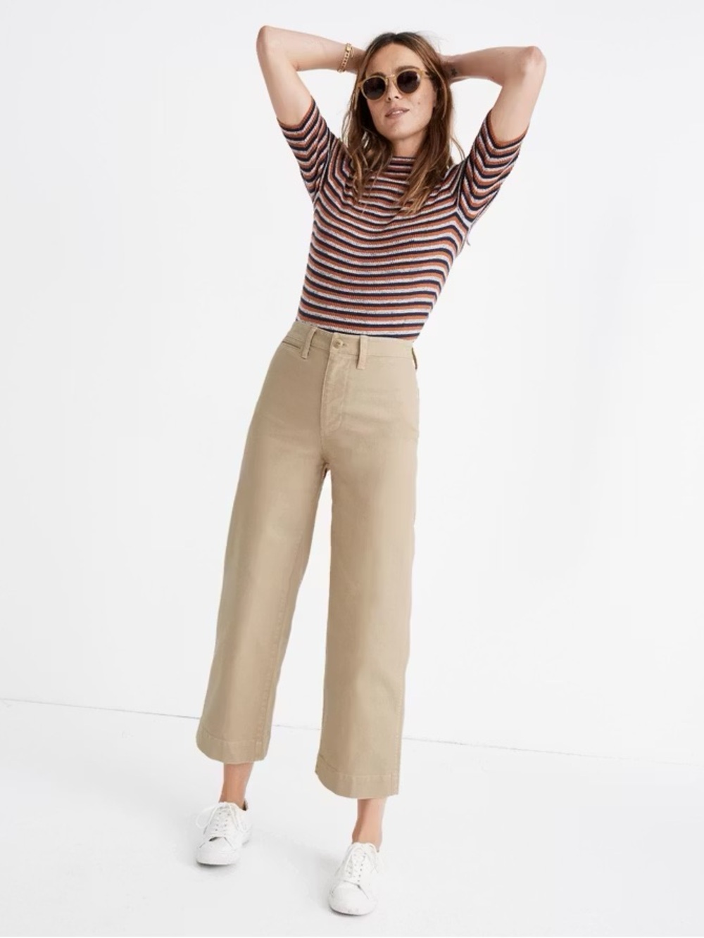 New Madewell Petite Slim Emmett Wide-Leg Crop Pants / PETITE 25 / TOASTED SESAME